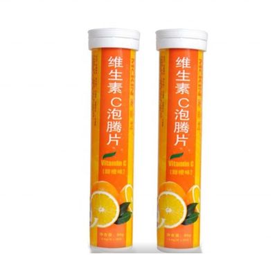 VC Effervescent Tablets Twist Lock Plastic Empty Tube for Custom Logo and Biodegradable