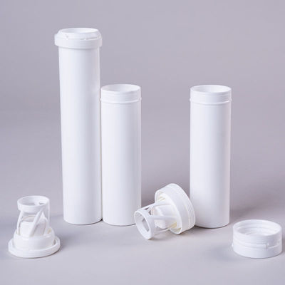 comprare Bottiglia per tubi di compresse effervescenti in plastica di tipo alimentare in PP con stampa bianca personalizzata e tappo fabbricazione online