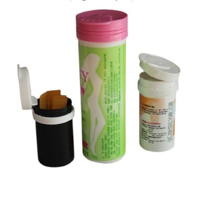 comprare Tubo effervescente bianco personalizzato con tappo di dessicante per compresse di vitamina C Tubi OEM fabbricazione online