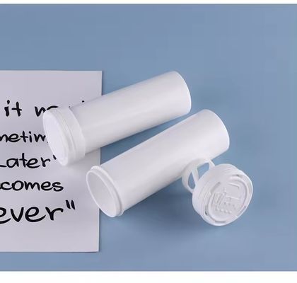 Calcium Vitamin C Effervescent Tablet Tube with Desiccant Cap 144mm White PP Plastic