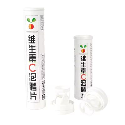 Food Grade PP Customized Design White Long Size Empty Effervescent Tablet Tube Bottle