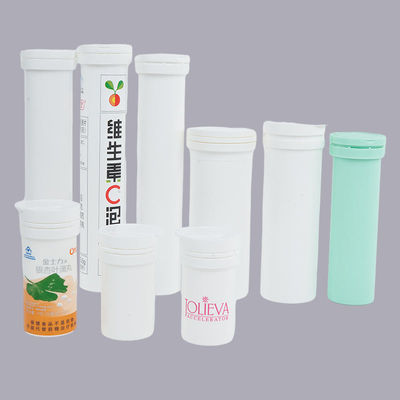 Customized Effervescent Tablet Bottle with Desiccant Flip Cover and Dry Offset Printing