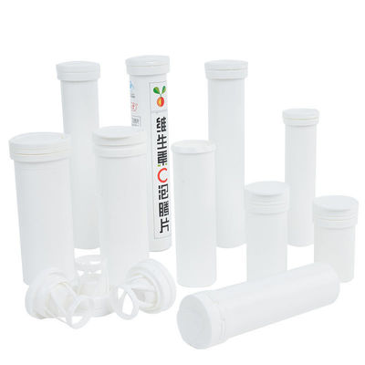 PP Material Customized White Plastic Effervescent Tablet Tube Bottle With Discant Cap