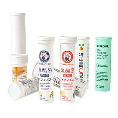 comprare Tubo per compresse effervescente bianco in PP con tappo per dessicante per imballaggi di pillole vitaminiche fabbricazione online