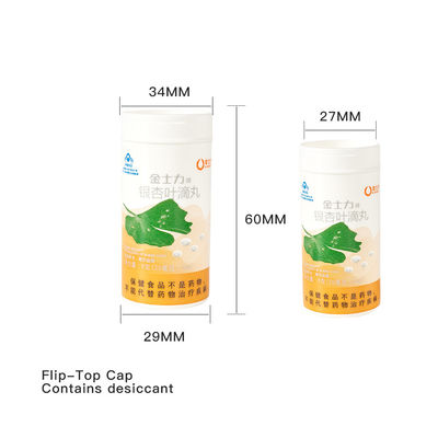 Portable Sizes Long-term Dry Storage Moisture-proof Flip-top Lids Pills Tube Packaging