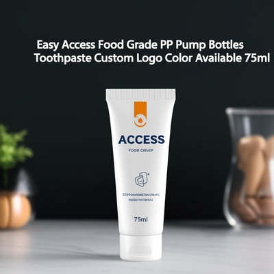 Easy Access Food Grade PP Pump Bottles Toothpaste Custom Logo Color Available 75ml
