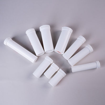 Effervescent Tablet Tube with Spiral Cover Desiccant Diameter 29mm Custom White Long Tube Packaging