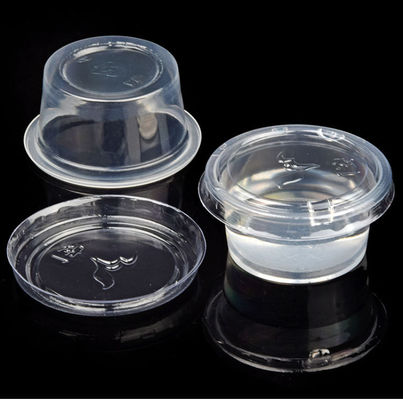 Tazze di salsa usa e getta degustazione bevande Tazze di plastica trasparente addensata con coperchio
