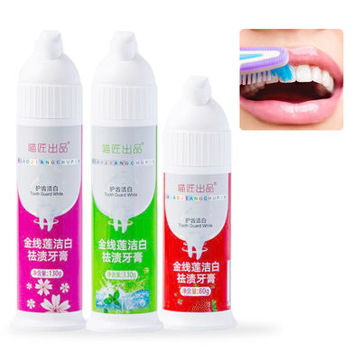 Low MOQ Press Pump Toothpaste for Adults Ingrediente a base di erbe e stampa a secco