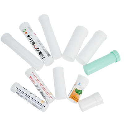 6 colori Stampa Logo personalizzato Contenitore di compresse effervescenti in PP bianco con tappo di dessicante