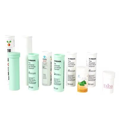 Effervescent Tablets Bottle with Flip Cap White Custom Made Vitamin Plastic Packaging