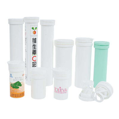 Customized PP Material Effervescent Tablet Tube For White Vitamin C Tablets Packaging