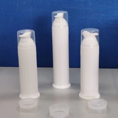 Dispensatori di pompe di plastica vuote Pasta dentale Bottiglie senza aria con logo e colore personalizzato